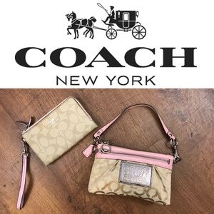 Coach Set Poppy Mini Shoulder Bag+Wristlet Wallet